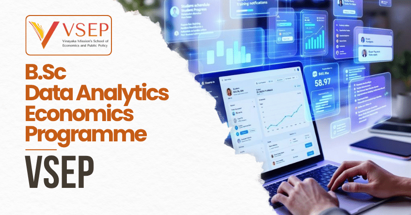 Student studying BSc Data Analytics Economics at VSEP Chennai with data visualisation